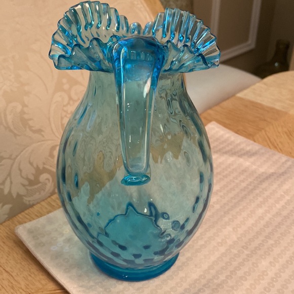 Blown Glass Pitcher with Ruffled Top - Picture 4 of 11